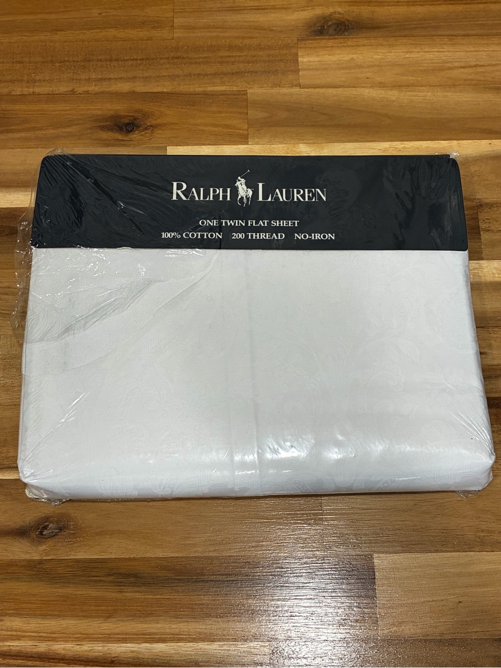 Vintage Ralph Lauren White Twin Flat Sheet - 200 Thread Cotton